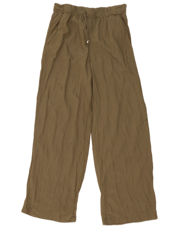 Pantaloni chino pentru femei cu talie înaltă Zara Mediu L30 L32 Kaki cu dungi