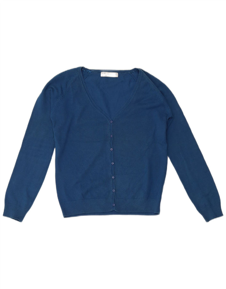 Pulover cardigan pentru femei Zara UK 12, bumbac albastru mediu