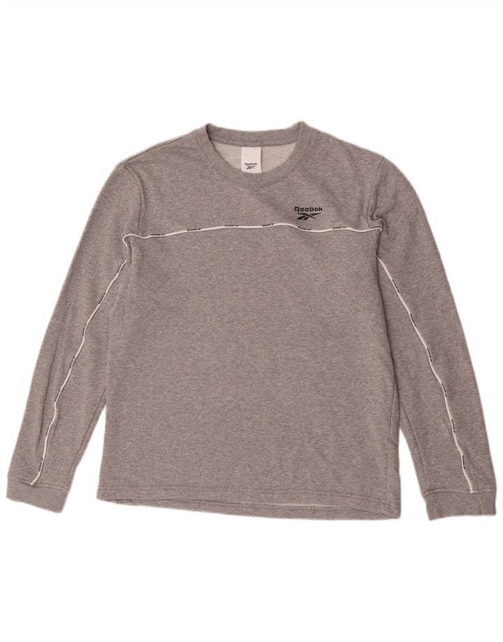 Pulover Reebok pentru bărbați, bumbac, gri mediu