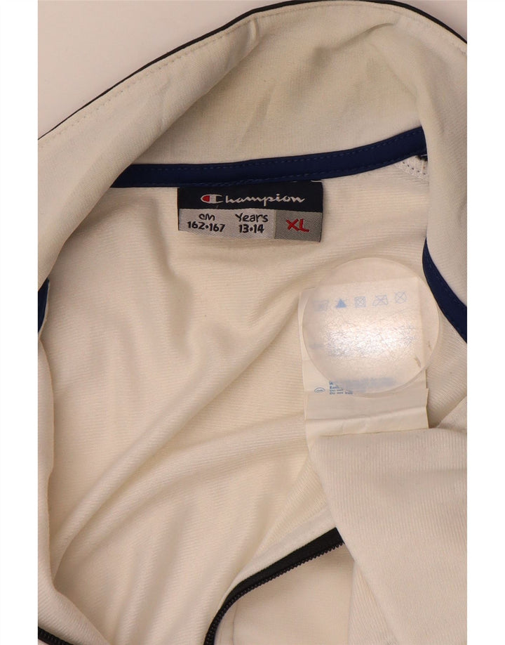 Jachetă de trening pentru băieți CHAMPION 13-14 ani XL, alb, color block