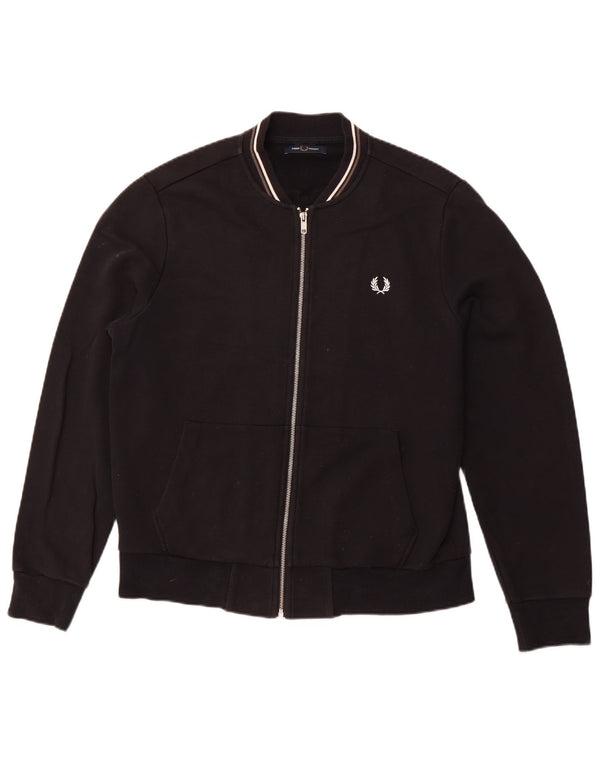 FRED PERRY Trening pentru bărbați Jachetă mare din bumbac negru