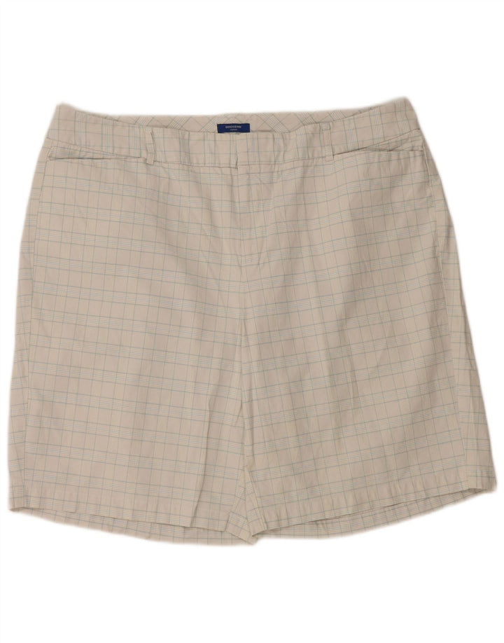 Bermude Dockers pentru femei W38 XL în carouri alb