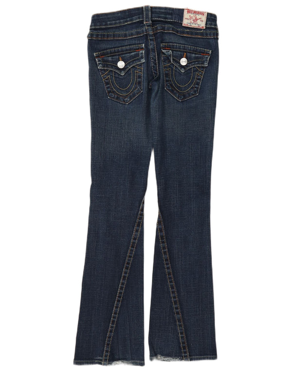 True Religion Blugi evazați pentru femei cu talie joasă L25 L31 Bumbac albastru