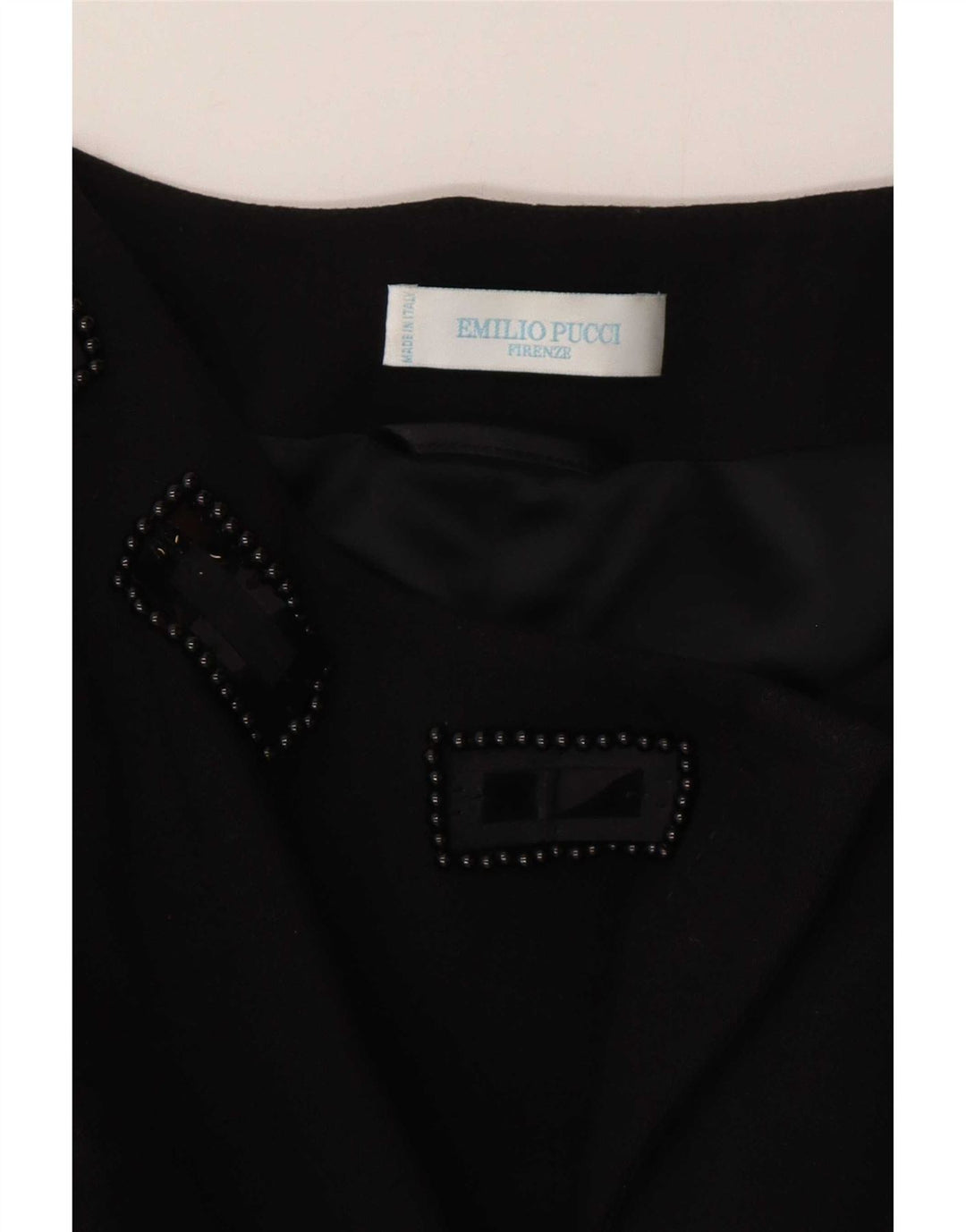 Jachetă pentru femei Emilio Pucci cu paragate UK 14 Lână virgină neagră medie