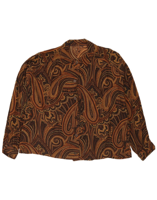 Bluză cămașă pentru femei VINTAGE UK 18 XL Maro Paisley