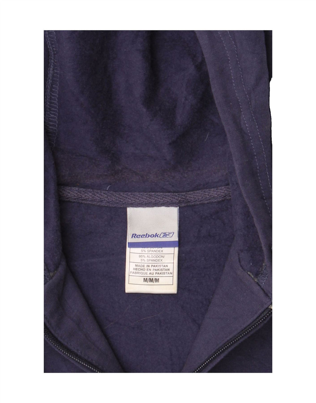 REEBOK Womens Zip Hoodie Sweater UK 14 Medium Navy Blue Vintage Reebok and Second-Hand Reebok from Messina Hembry 