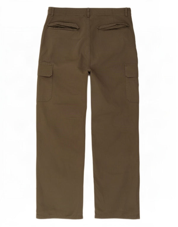 Pantaloni cargo drepti pentru femei Zara EU 40 Medium W30 L30 Kaki Bumbac