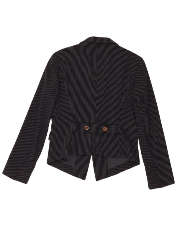 Blazer pentru femei Max & Co. Jachetă cu 2 nasturi UK 14, mare, neagră, cu dungi