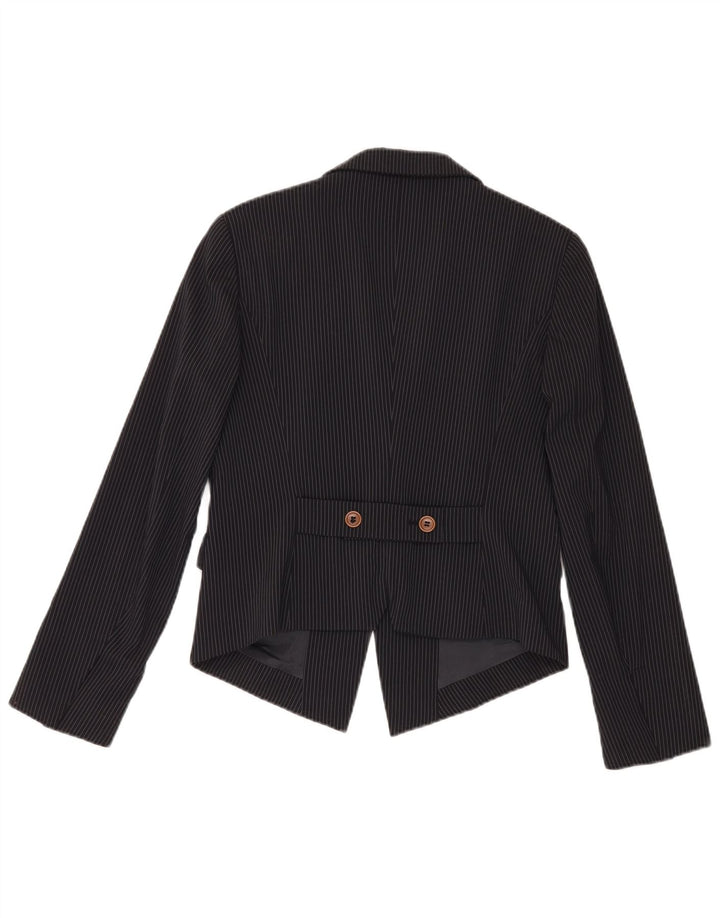 Blazer pentru femei Max & Co. Jachetă cu 2 nasturi UK 14, mare, neagră, cu dungi