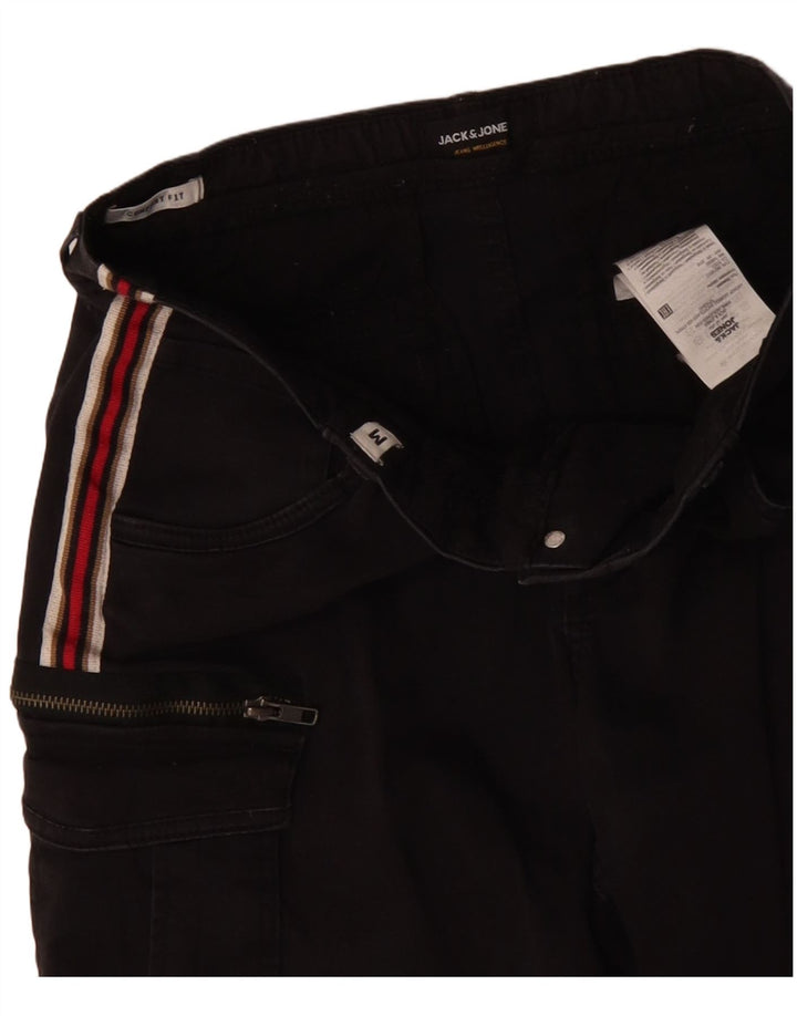 Pantaloni scurti cargo pentru bărbați JACK & JONES Comfort Fit, bumbac negru, mediu W30
