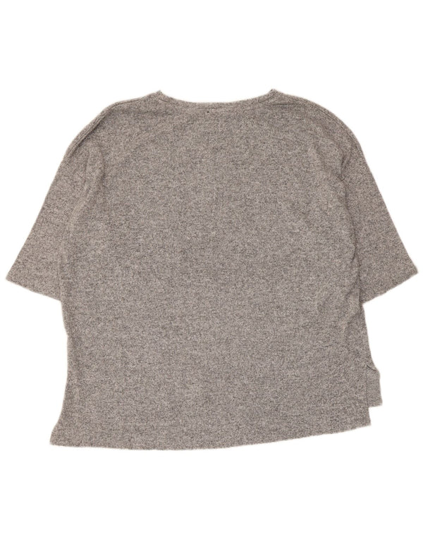 Top supradimensionat pentru femei Zara Trafaluc cu mâneci 3/4 UK 14 Medium Gri Pete