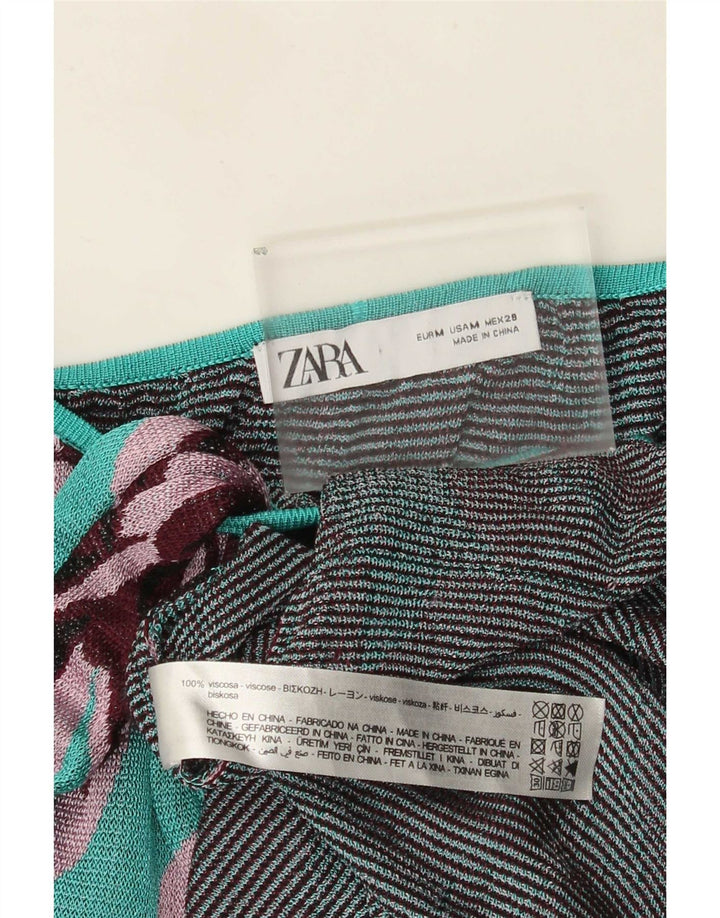 Rochie de soare Maxi pentru femei Zara UK 12 Medium Blue Floral Viscose