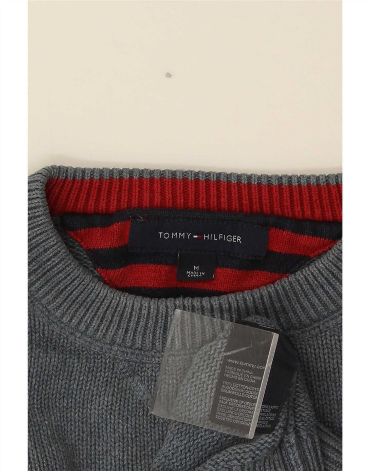 Pulover Tommy Hilfiger pentru bărbați, cu gât crew, bumbac, gri mediu