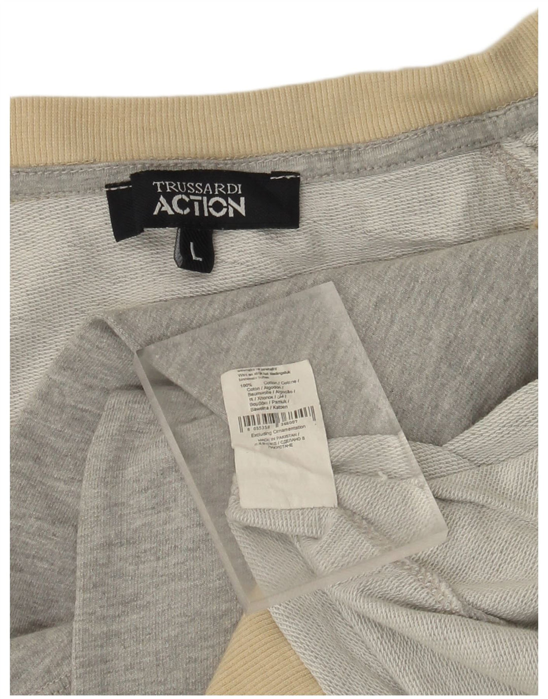 TRUSSARDI Pulover cu grafic pentru fete 9-10 ani mare bumbac gri