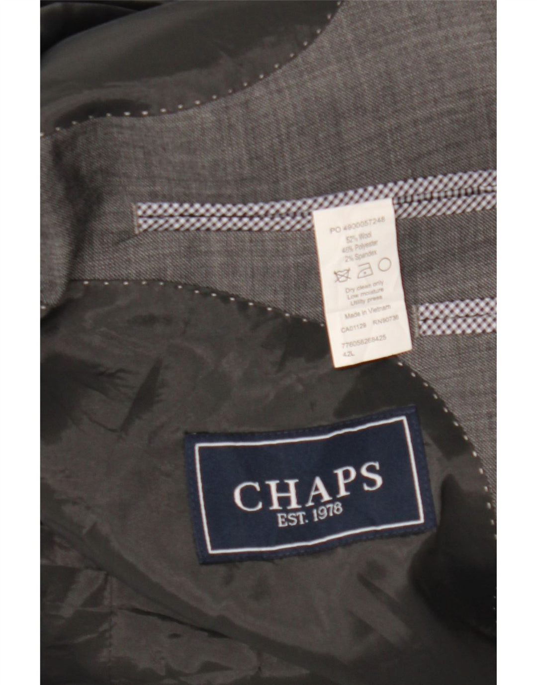 Jachetă Blazer pentru bărbați Chaps cu 2 nasturi UK 42 XL Lână gri