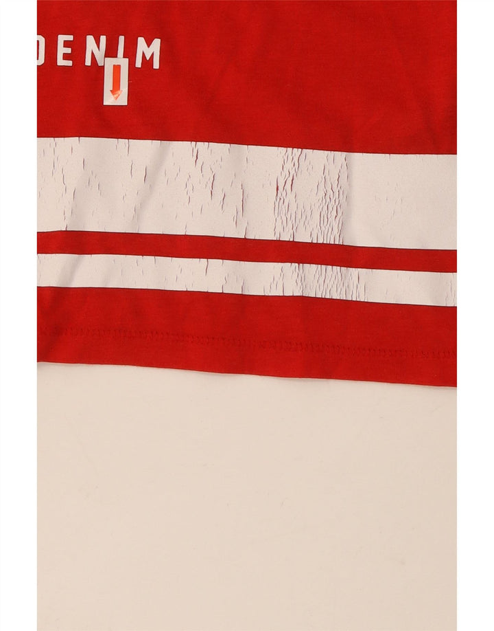 Tricou grafic Tommy Hilfiger pentru bărbați Top din bumbac roșu mediu