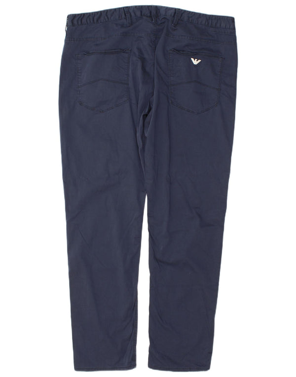 Pantaloni casual drepti pentru bărbați Emporio Armani L40 L32 Bumbac bleumarin