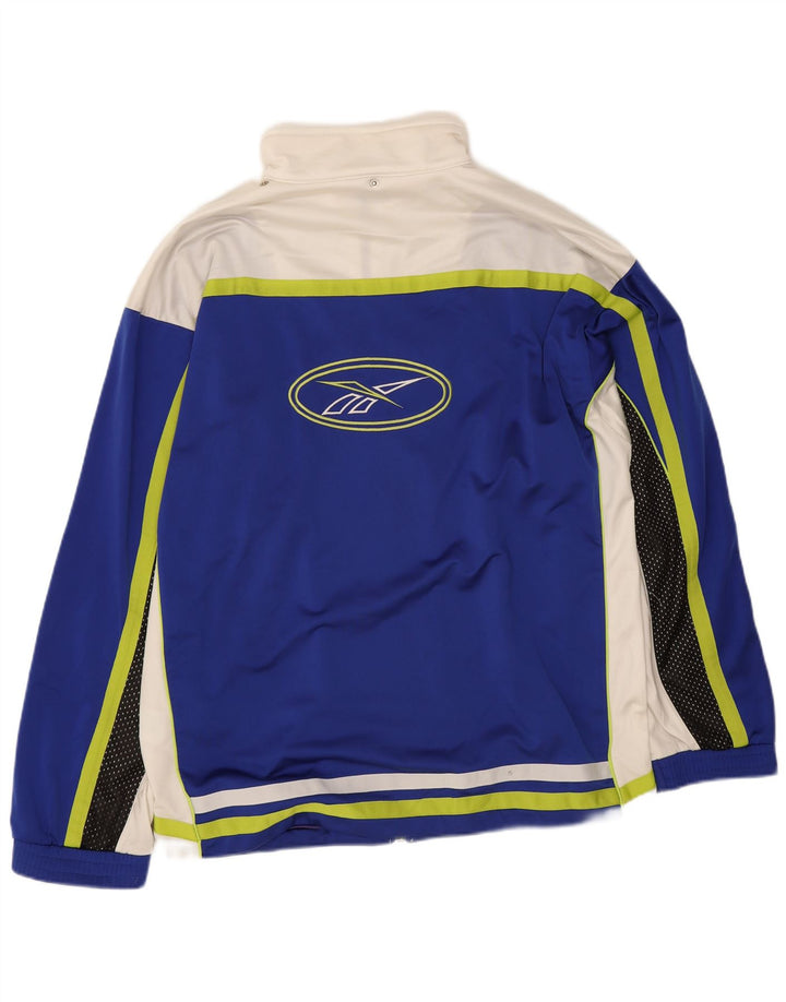 Jachetă de top pentru trening grafic Reebok pentru bărbați XL, poliester color bloc, albastru
