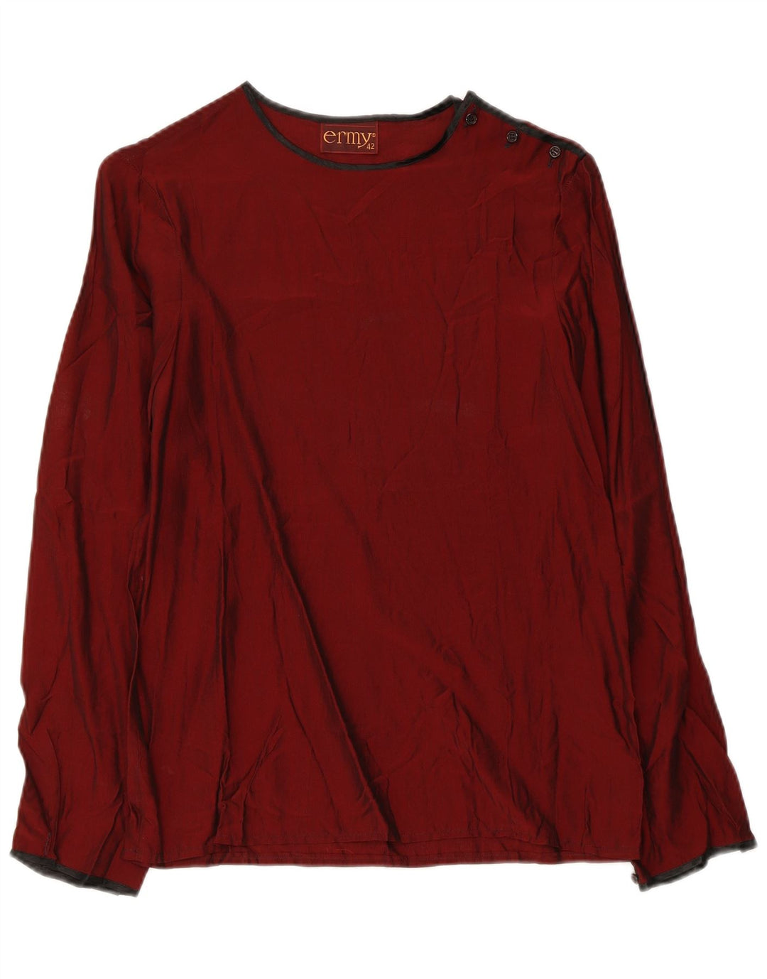 Bluză Vintage Femei Top IT 42 Medium Burgundy Viscose