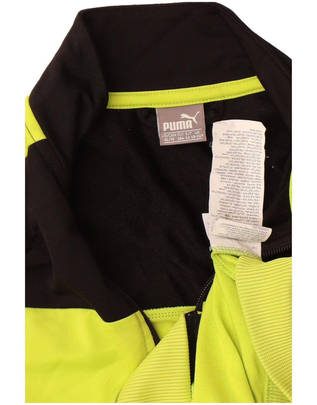 Jachetă de trening Puma pentru băieți, 13-14 ani, din poliester color bloc galben