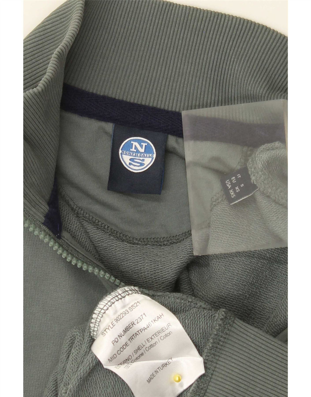 Jachetă de trening cu grafică North Sails pentru bărbați, bumbac verde 2XS