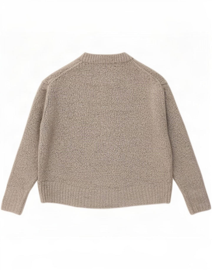 Pulover supradimensionat pentru femei Zara, cu decolteu rotund, UK 10, mic, gri pete