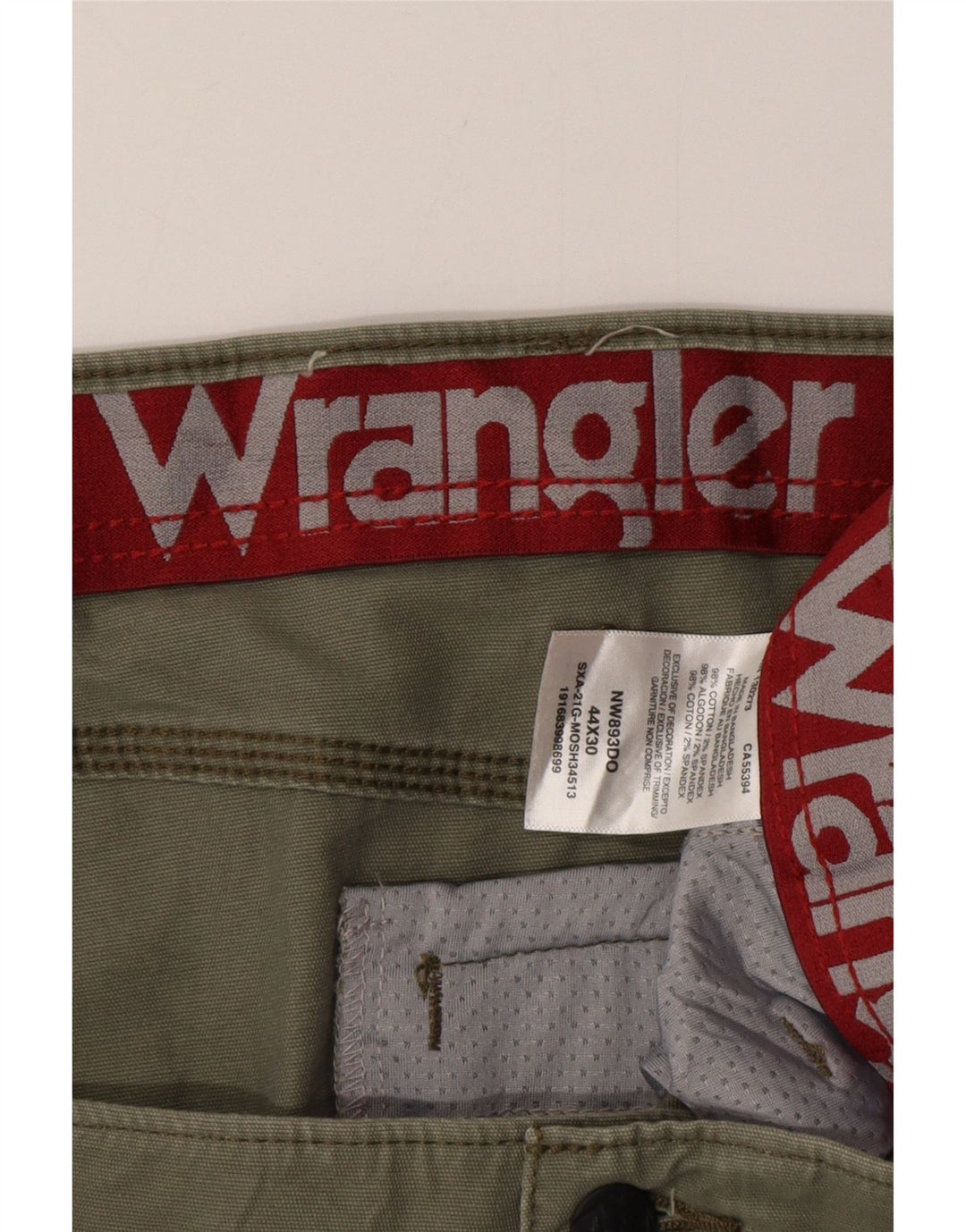 Pantaloni cargo drepti pentru bărbați WRANGLER W44 L30 bumbac verde
