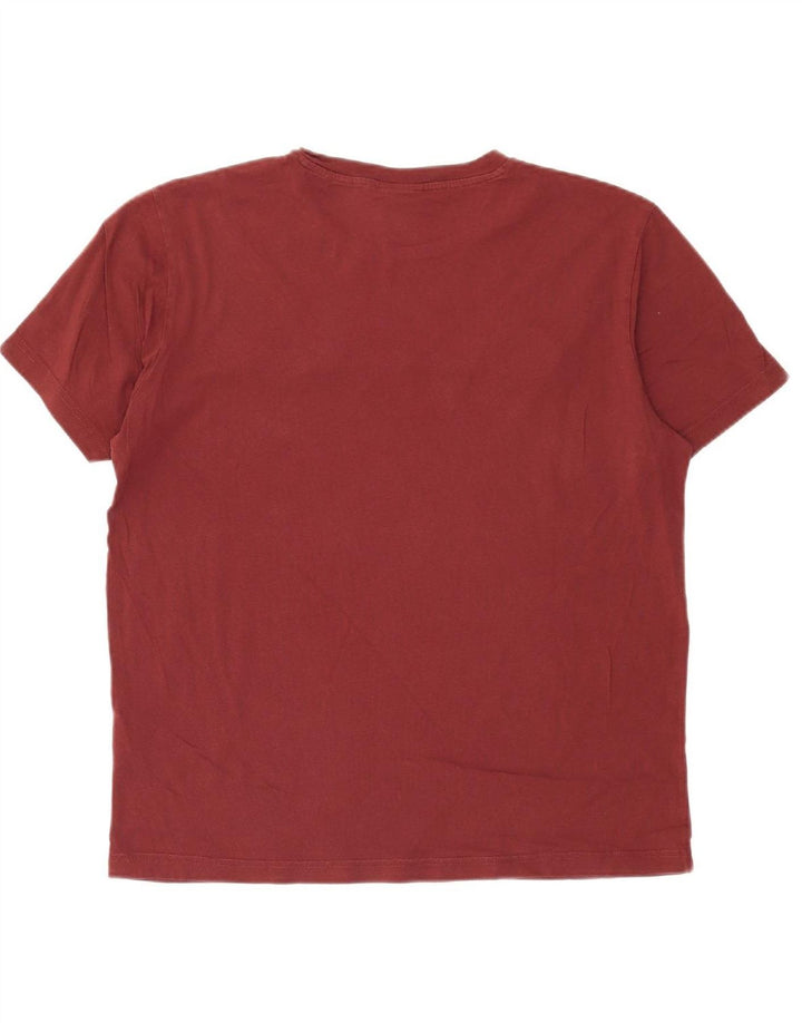 CHAMPION Mens Graphic T-Shirt Top Large Maroon Cotton