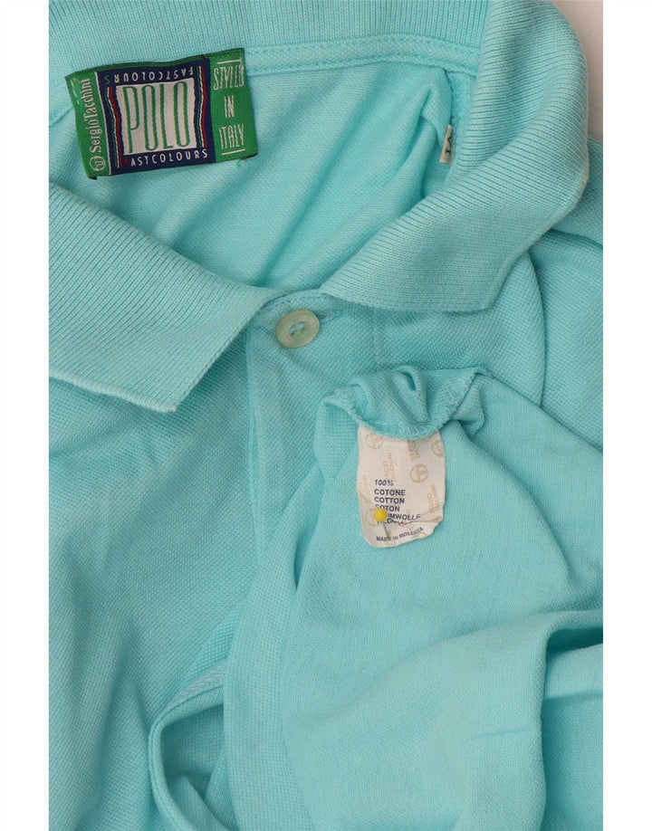 Cămașă polo pentru bărbați Sergio Tacchini XL din bumbac turcoaz