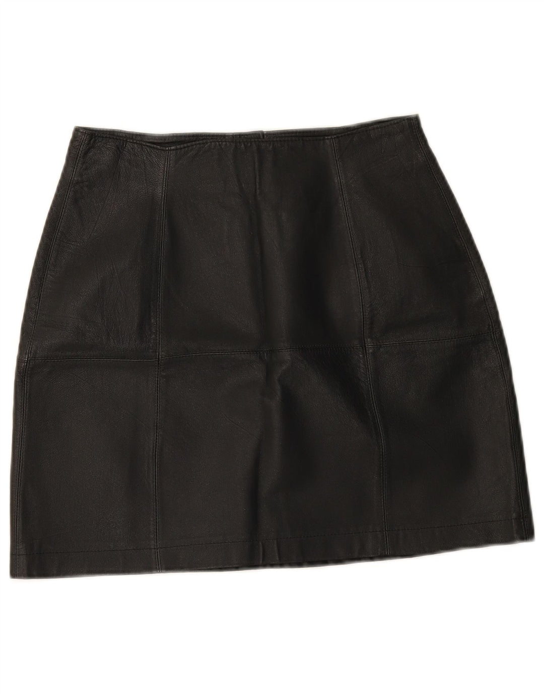 Fusta Mini din piele vintage pentru femei W25 XS piele neagră