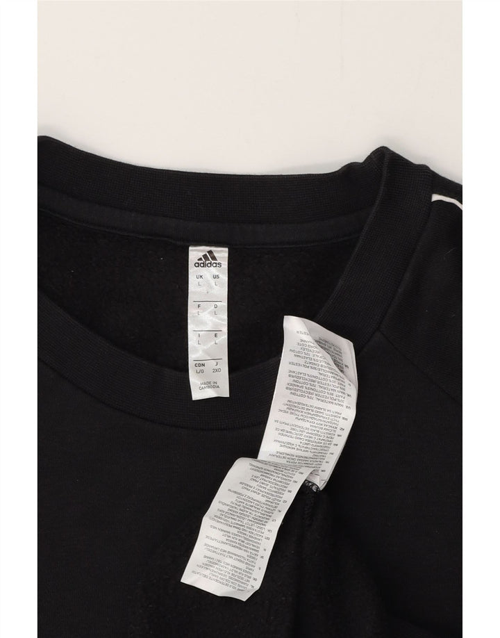 Pulover ADIDAS pentru bărbați, bumbac mare, negru