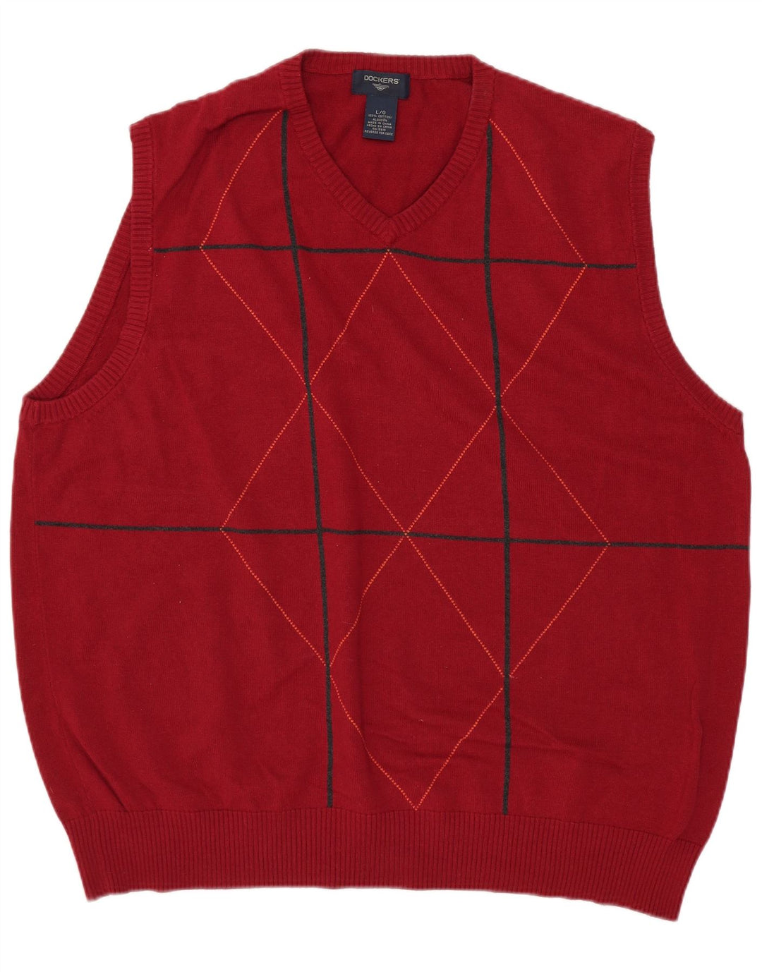 Dockers Vest pentru bărbați Tank Top mare roșu Argyle/Diamond Bumbac