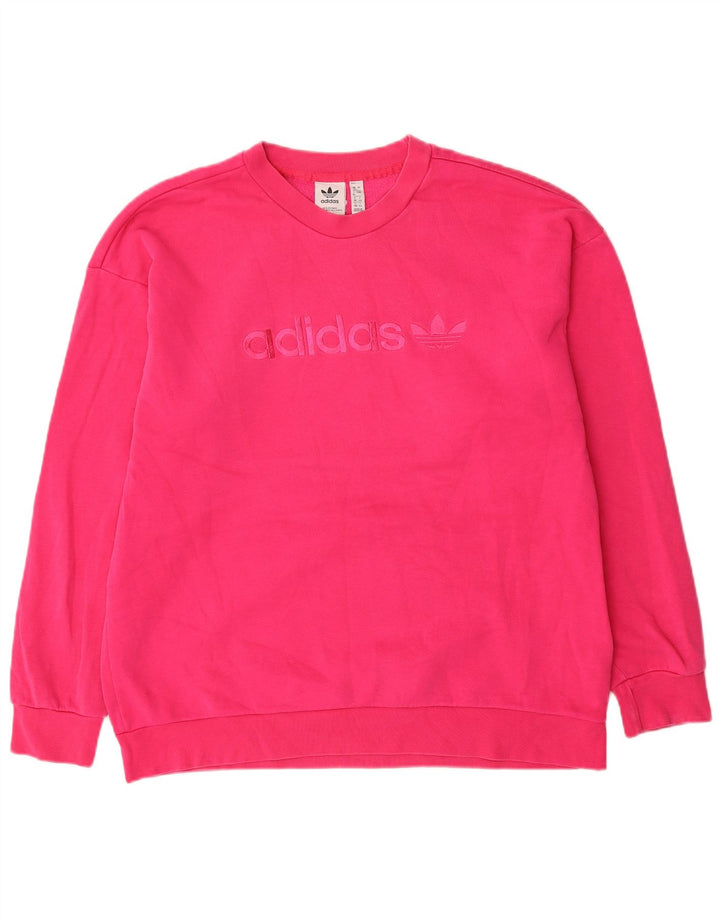 Pulover adidas pentru femei grafic supradimensionat UK 12, roz mediu