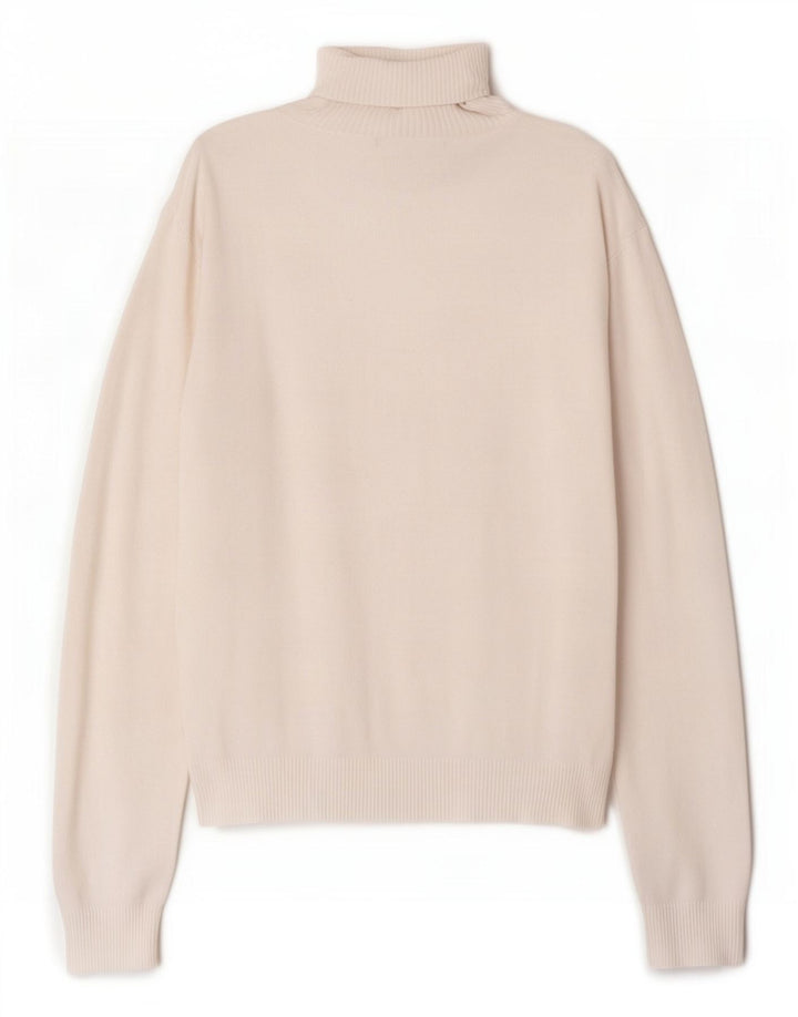 Pulover pentru femei cu gât rulat Zara UK 14, mare, alb, raion
