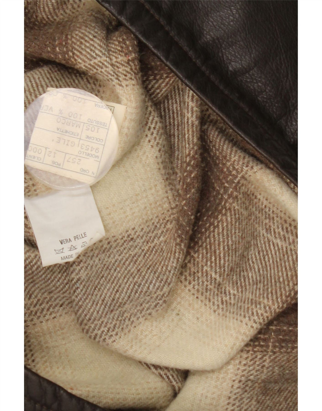 Gilet din piele vintage pentru bărbați IT 48 Medium Brown Colorblock Piele