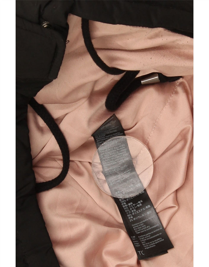 Topshop Jachetă supradimensionată cu glugă pentru femei UK 8 Poliester negru mic