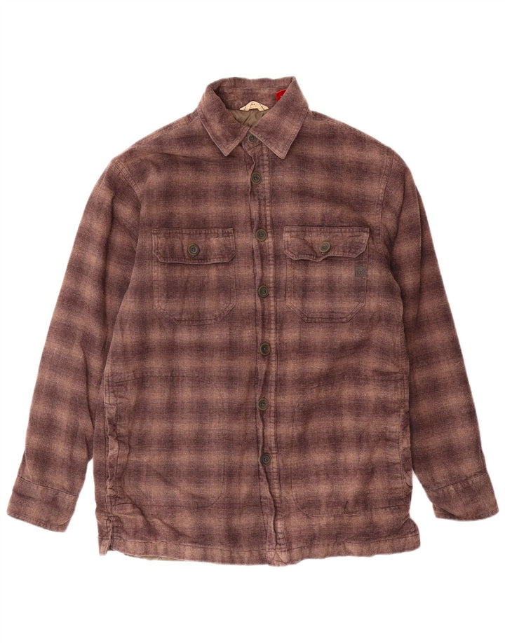 Cămașă de flanel IZOD Lumberjack pentru bărbați, bumbac cu carouri mici, maro