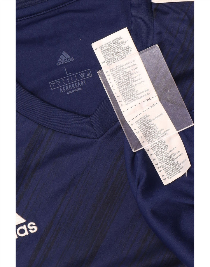 Tricou pentru bărbați Adidas Aeroready Top mare din poliester bleumarin