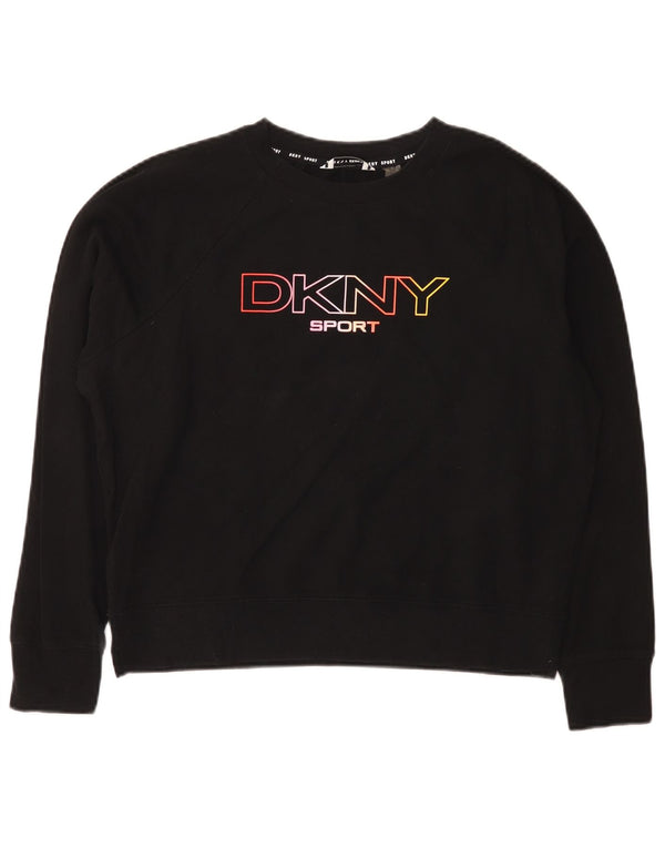 Dkny Pulover supradimensionat cu grafic pentru femei UK 6 XS Bumbac negru