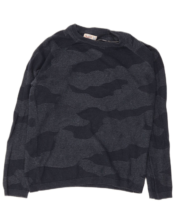 Jack & Jones Pulover pentru bărbați cu gât de barcă, camuflaj, albastru marin mic
