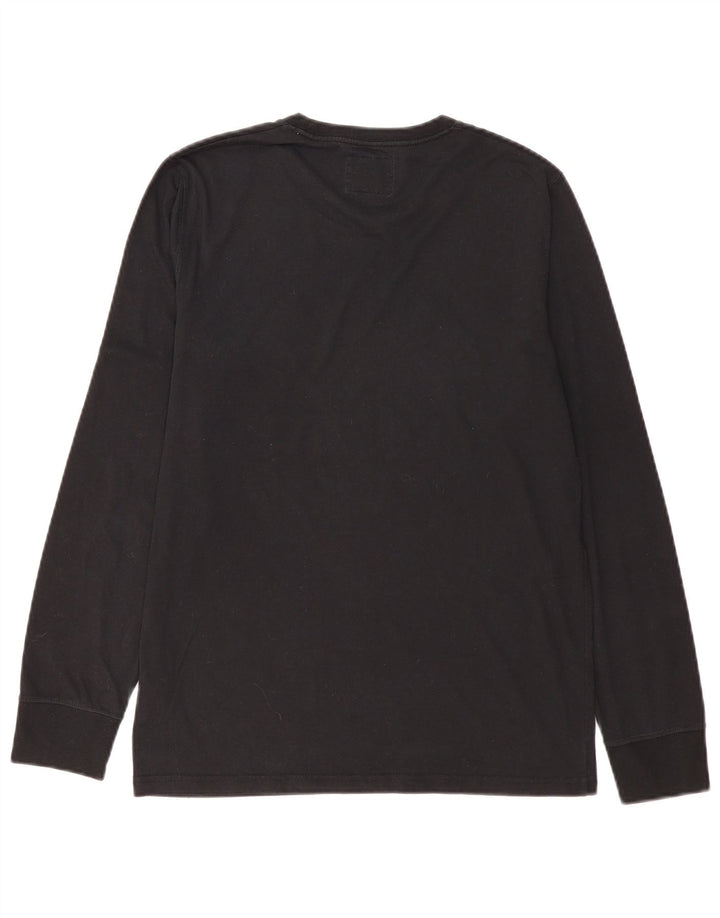 Abercrombie & Fitch Top grafic pentru bărbați cu mânecă lungă, bumbac negru mic