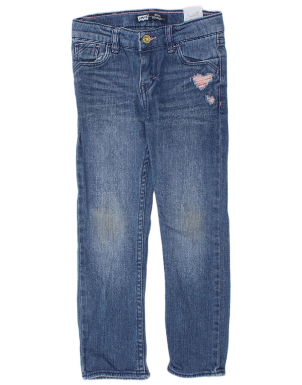 Levi's Blugi Distressed Slim drepte fete 4-5 ani W20 L18 albastru bumbac