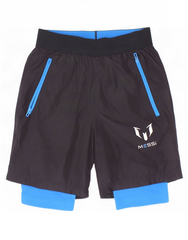 Pantaloni scurți sport MESSI Adidas băieți 9-10 ani poliester negru