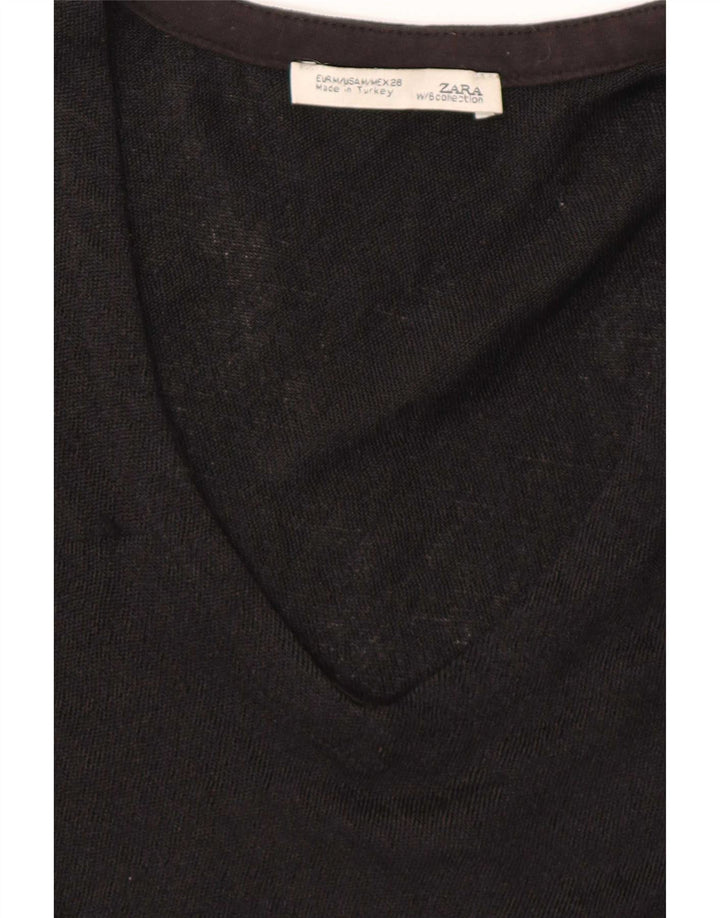 Top pentru femeie Zara cu mânecă lungă cu mânecă lungă UK 14 Medium Negru