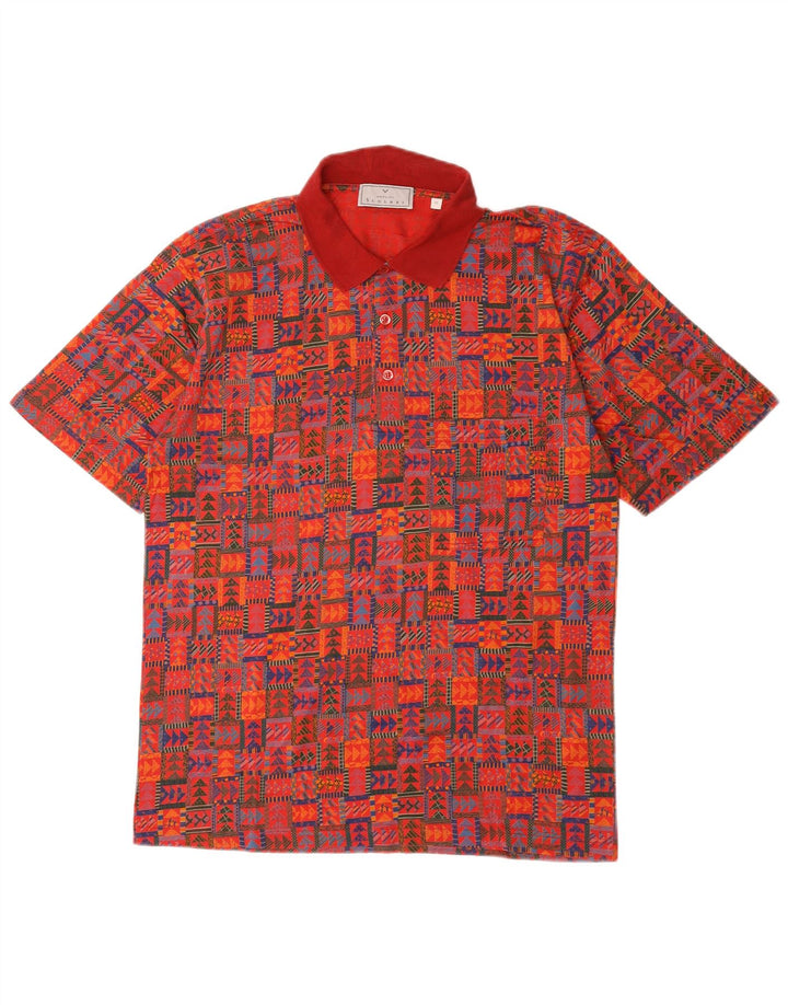 Tricou polo pentru bărbați Scolari roșu mediu geometric