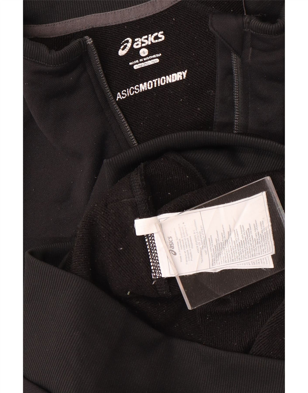 Jachetă de top pentru trening Asics pentru bărbați, poliester negru mic