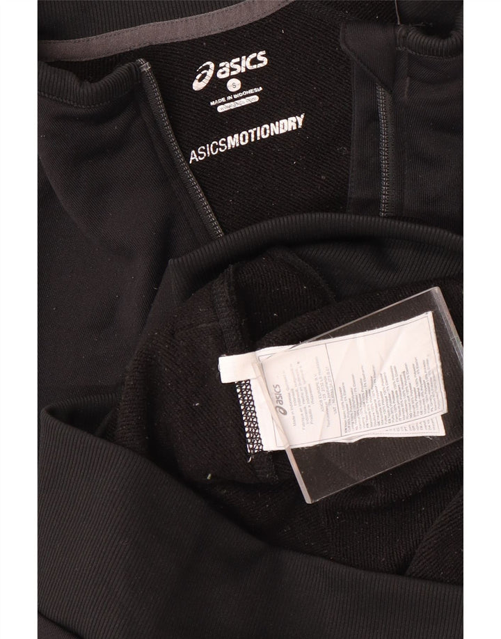 Jachetă de top pentru trening Asics pentru bărbați, poliester negru mic