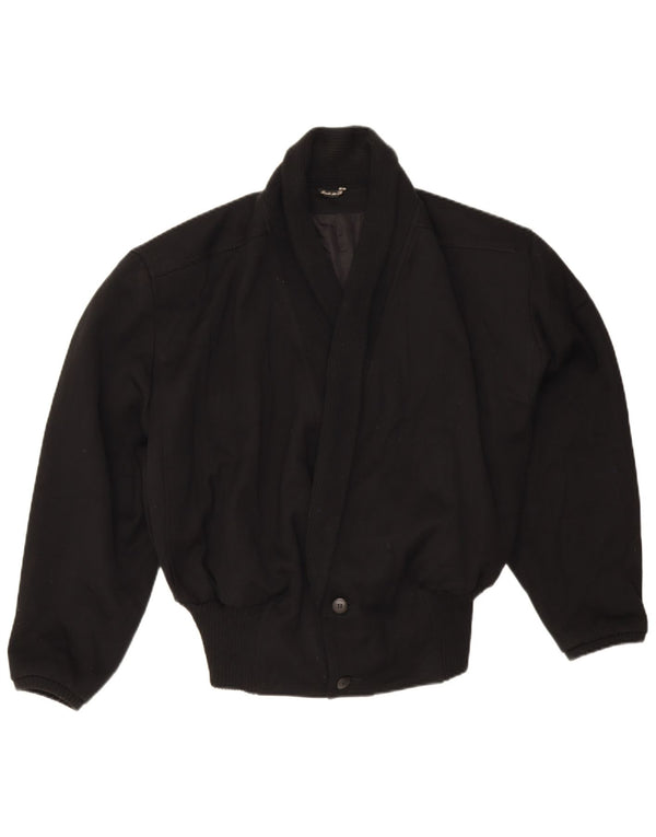 Jachetă bomber supradimensionată vintage pentru femei UK 18 XL negru