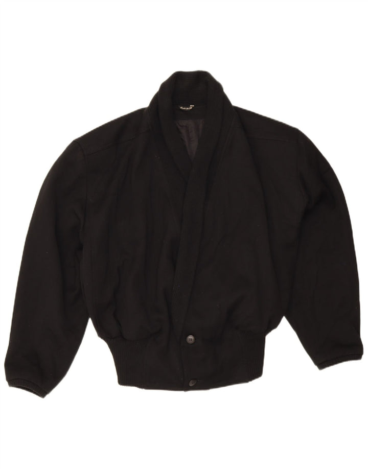Jachetă bomber supradimensionată vintage pentru femei UK 18 XL negru