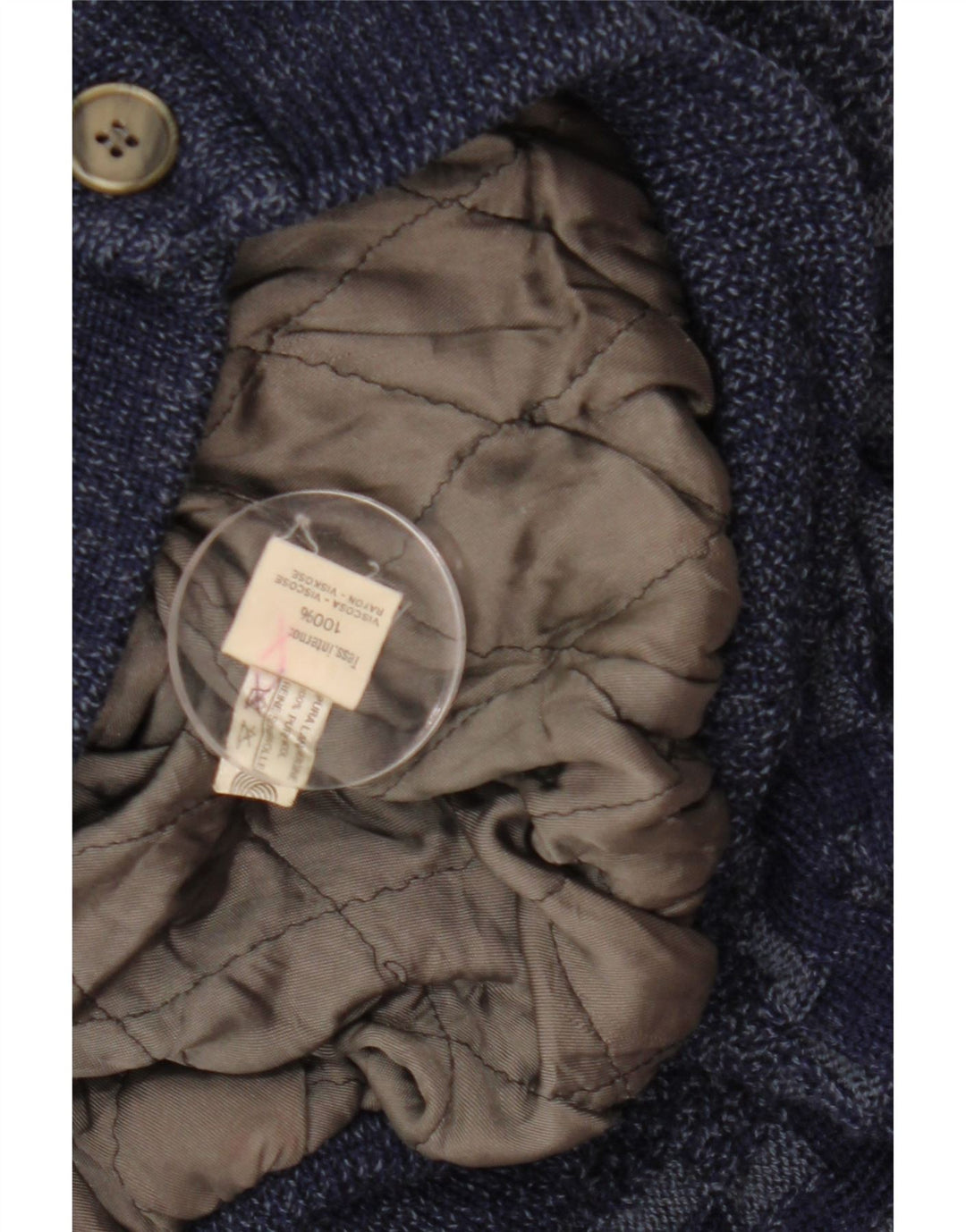 Pulover cardigan pentru bărbați VINTAGE, mare, din viscoză geometrică, albastru